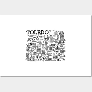 Toledo Ohio Map Posters and Art